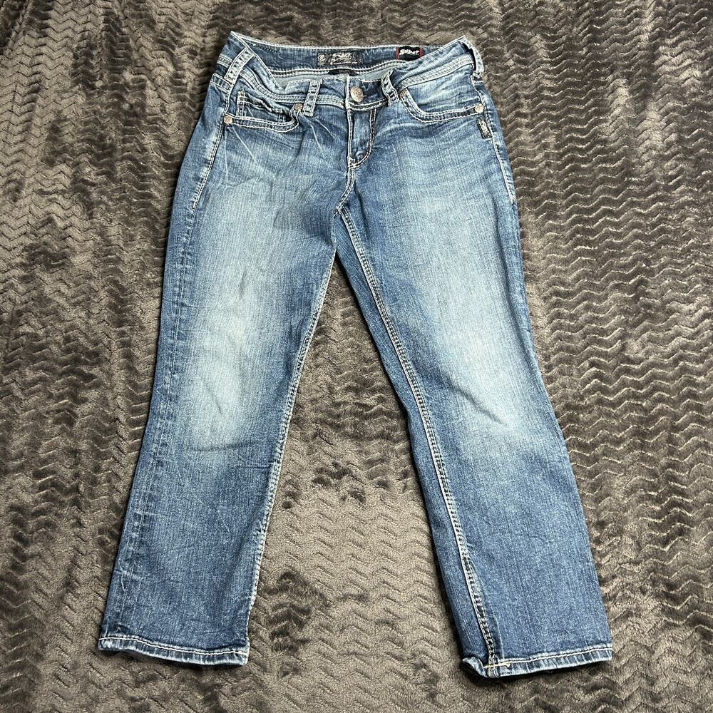 Silver Jeans Co Suki Mid Capri Jeans Womens W28/L22 Blue Denim